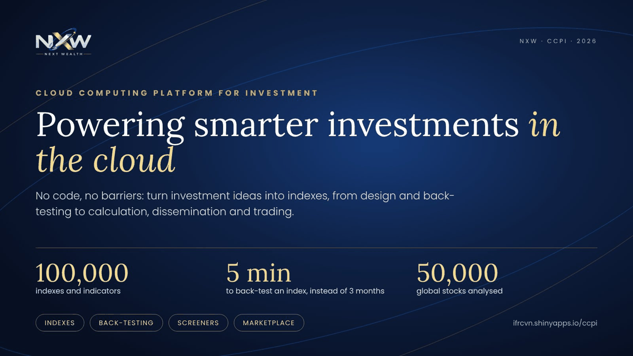 Cloud Computing Platform for Investment home screen