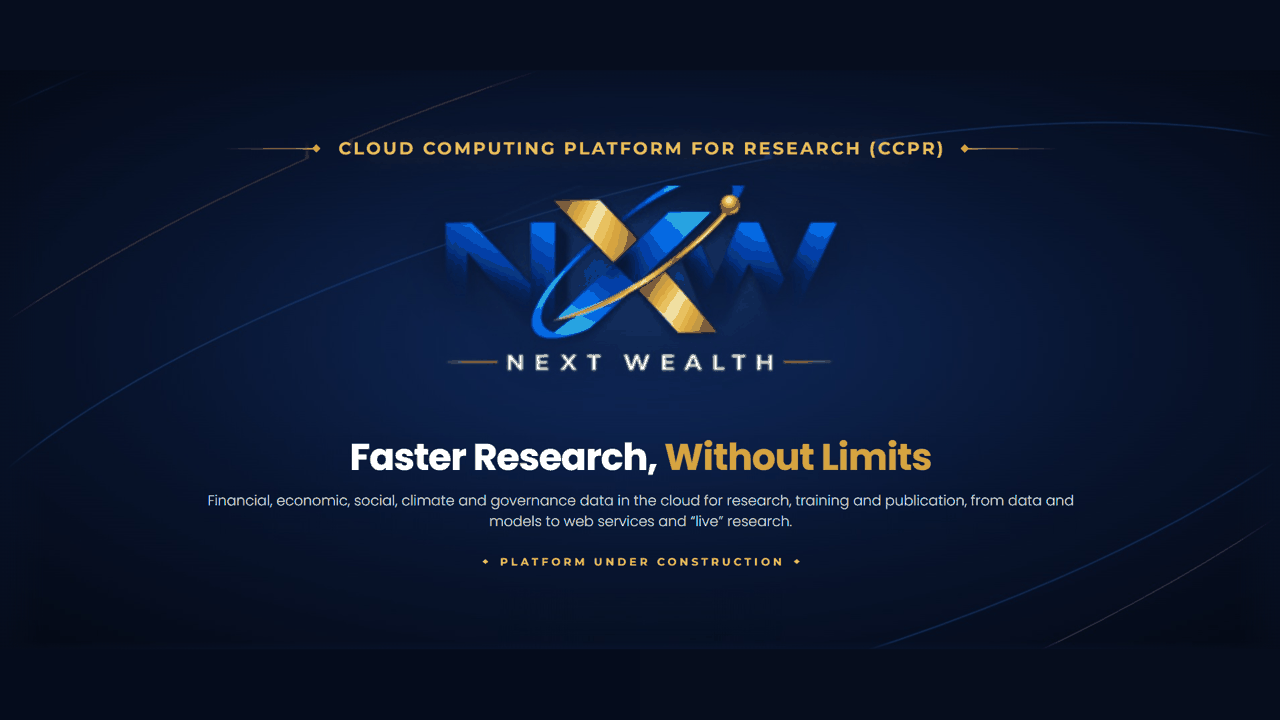 Cloud Computing Platform for Research home screen